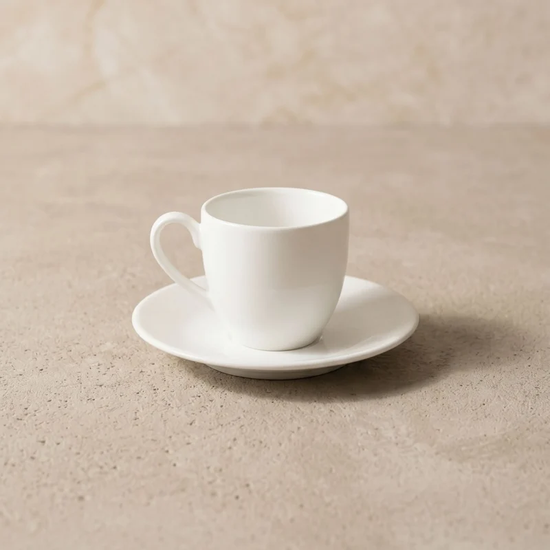 Set 6 Tazas y Platillos Espresso 120 ml New Bone China Decoexpress