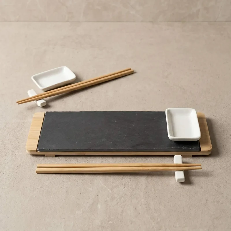 Set Sushi 2 Personas Tabla Bamboo y Palillos Decoexpress