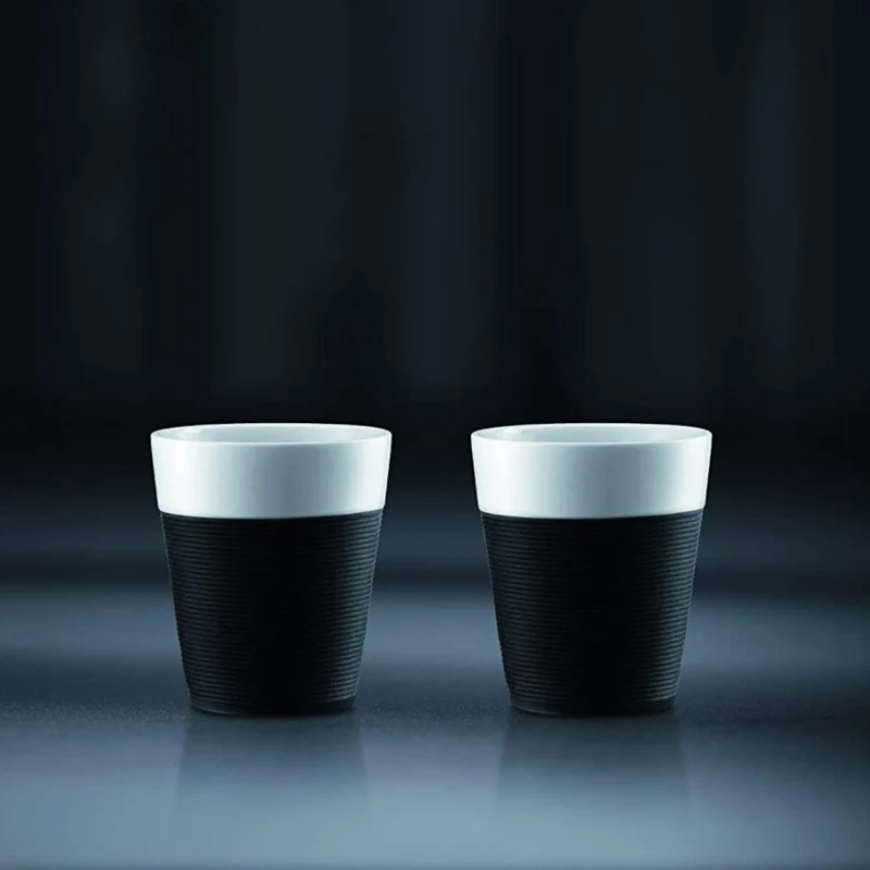 Set 2 Vasos de Porcelana con Banda de Silicona 300 ml Bodum