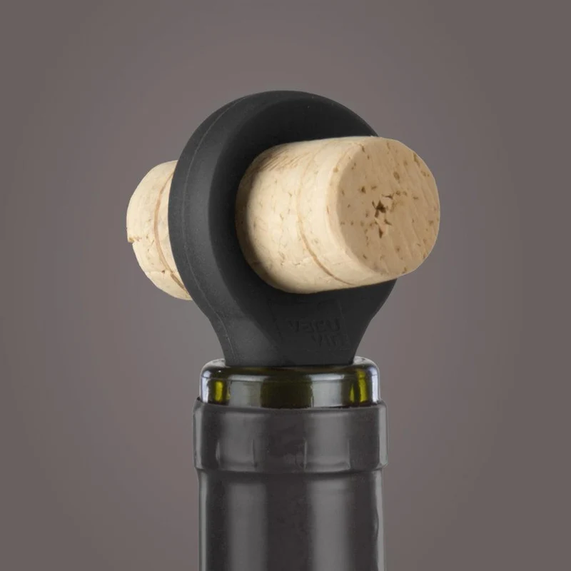 Set 2 Tapones para Vino Negro VacuVin
