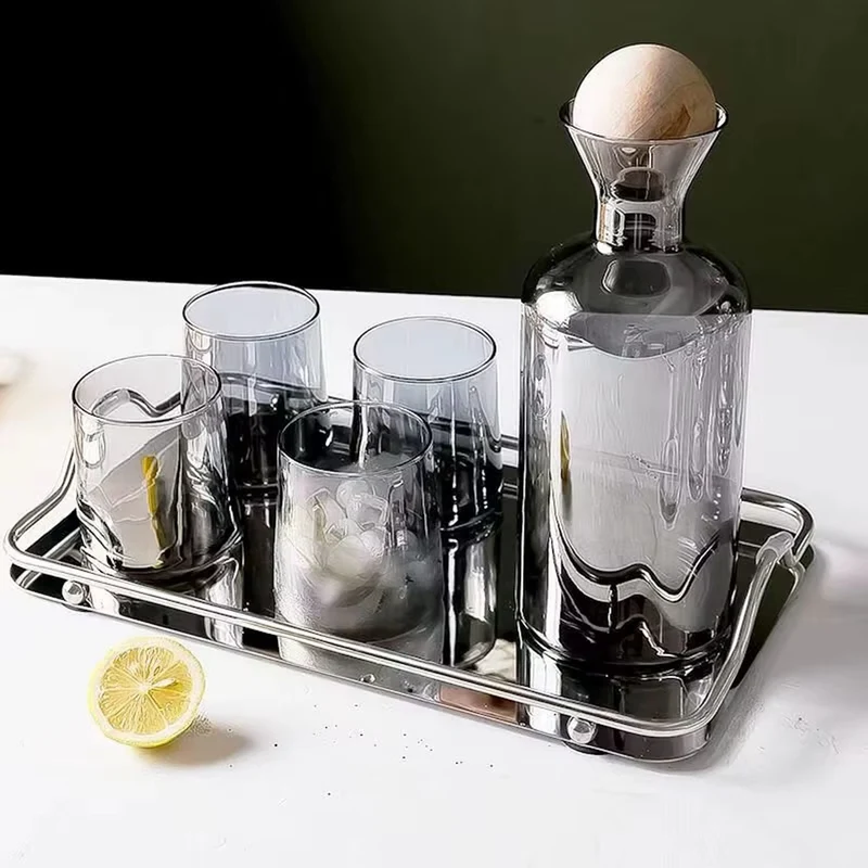 Jarra de Vidrio Decantador Lujoso 4 Vasos Santú Home & Deco