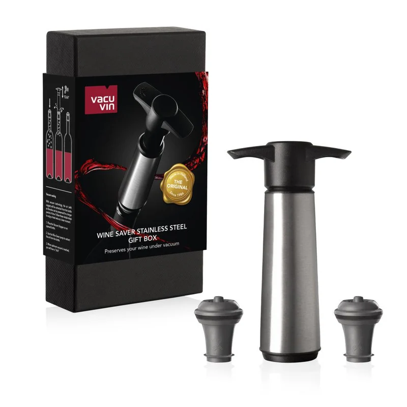 Set Regalo Premium para Vino Acero Inoxidable Vacuvin