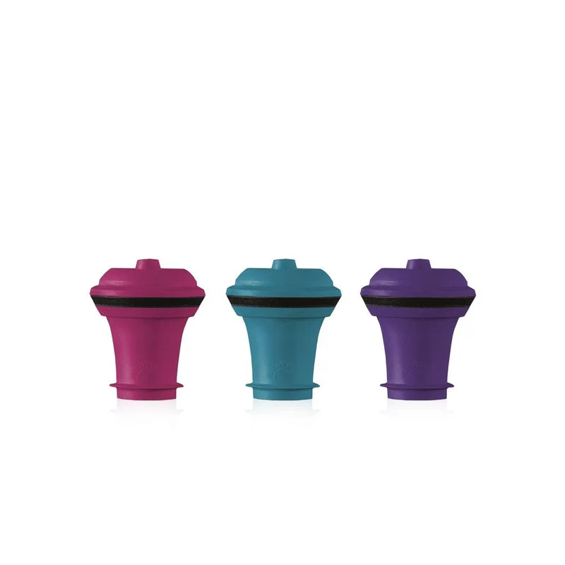 Set 3 Tapones de Vacío para Vino Colores Vacuvin