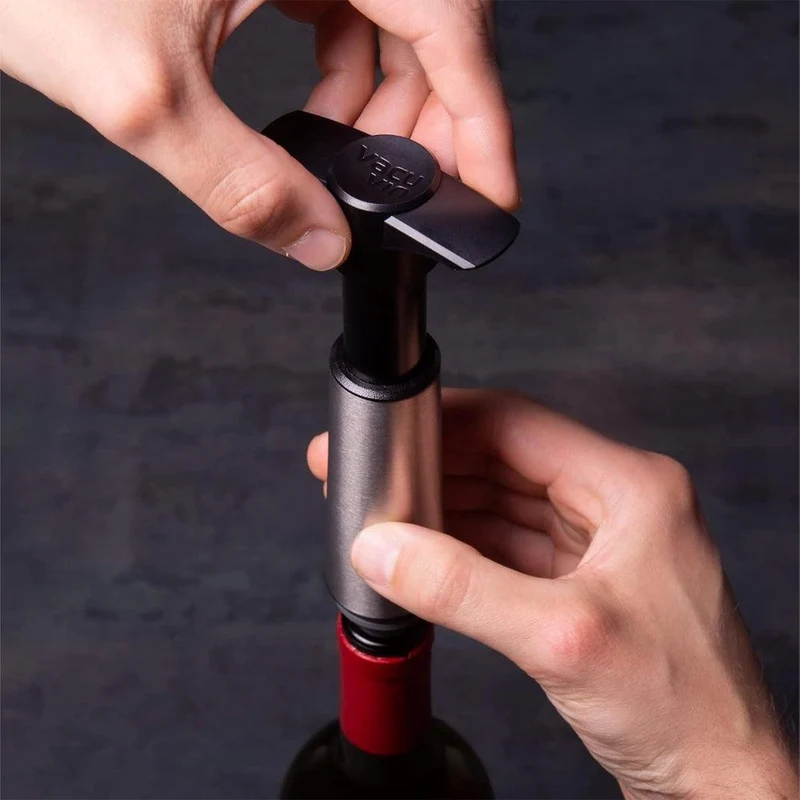Set Bomba y 2 Tapones de Vacío para Vino Vacuvin