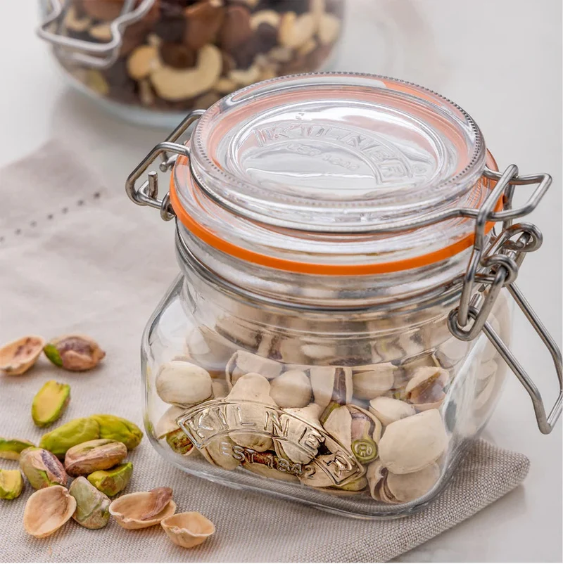 Set 2 Frascos Cuadrado Cierre Clip 0.25 Lt Kilner