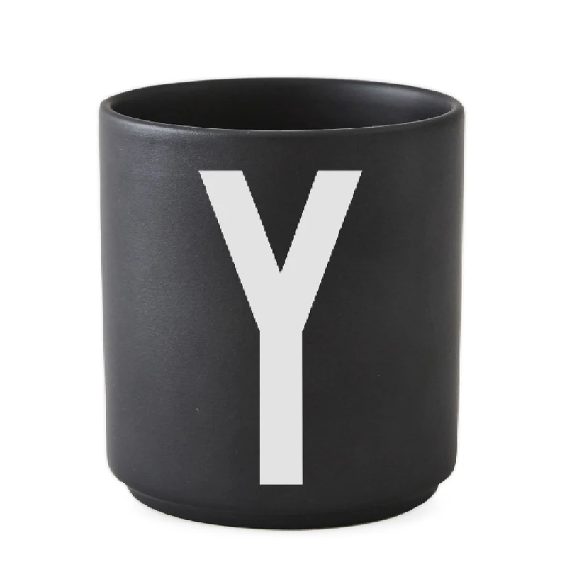 Taza Negro De Porcelana - Y Design Letters