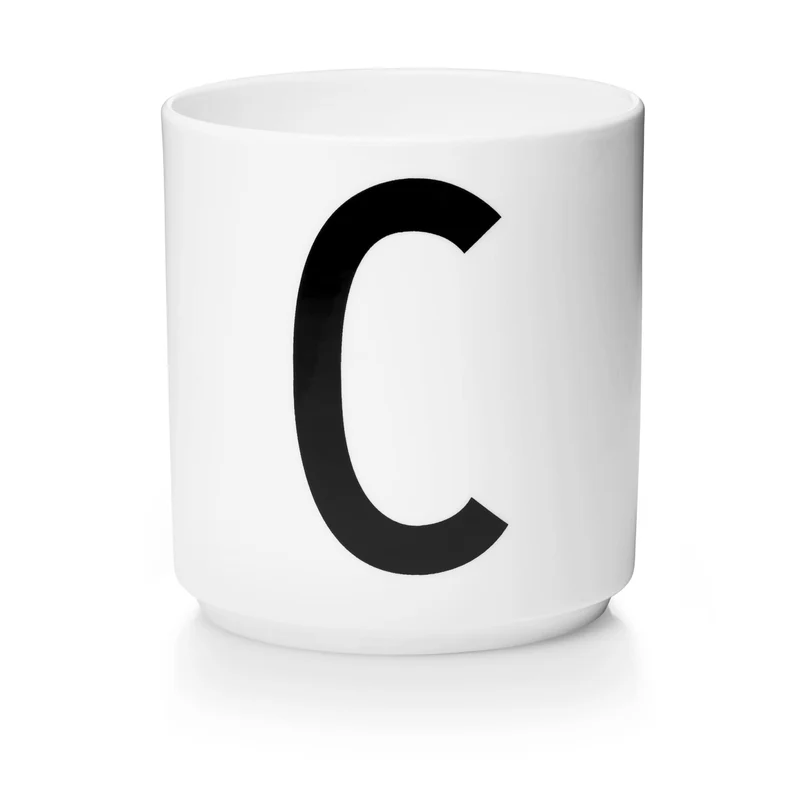 Taza Blanca De Porcelana - C Design Letters