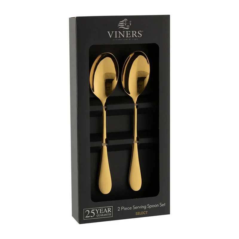 Set 2 Cucharas Para Servir Select Doradas Viners