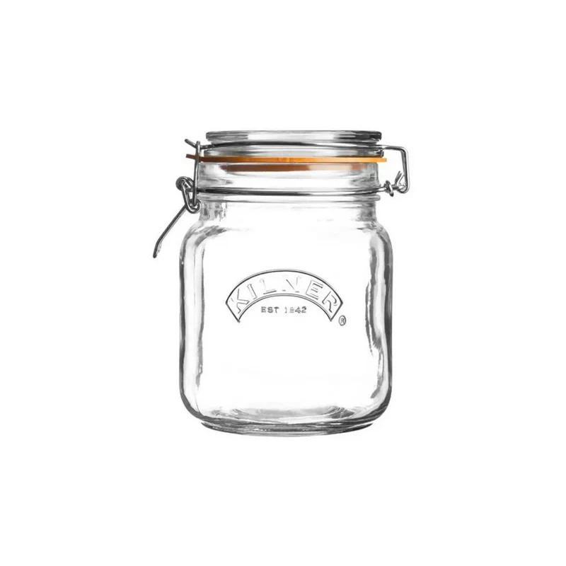 Set 2 Frascos Cuadrados con Cierre Clip 1 Lt Kilner
