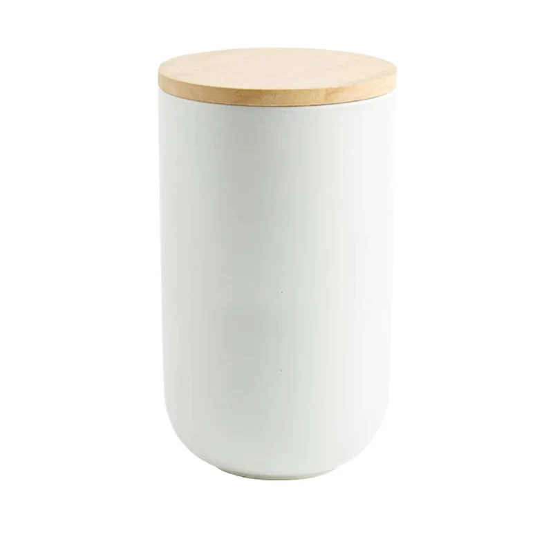 Contenedor Cerámica Hermético Tapa Madera L Simplit