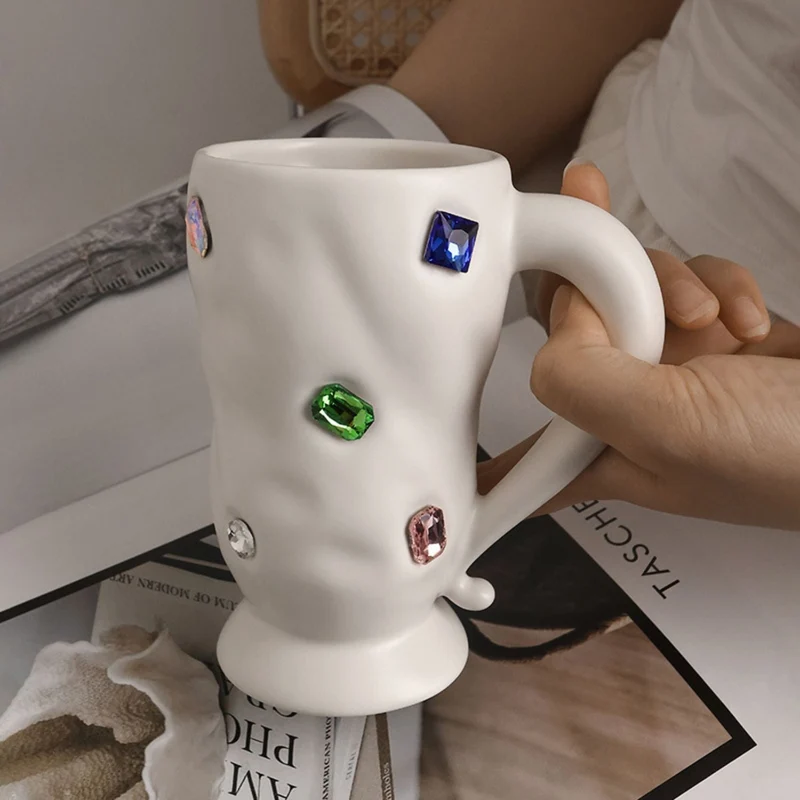 Taza Cerámica Con Joyas 330 Ml Santú Home & Deco