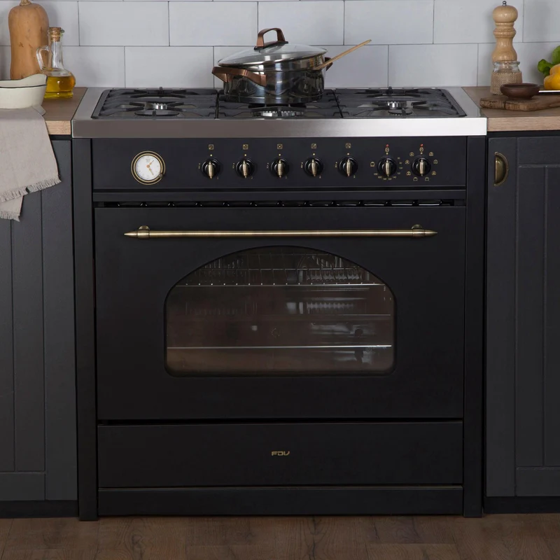 Cocina a Gas Deluxe Vintage 90 5 Quemadores