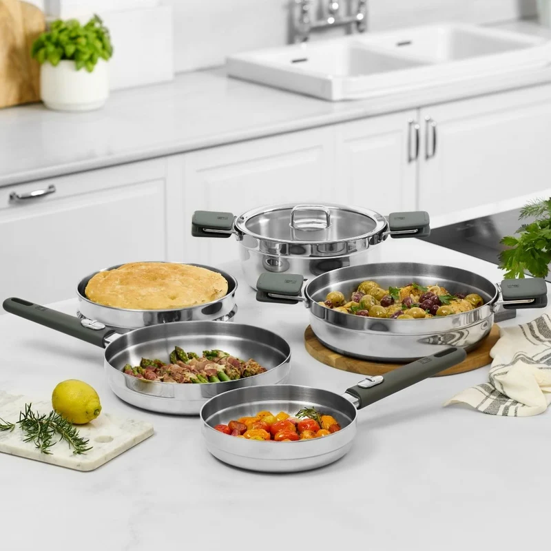 Batería de 5 piezas de acero inox Compac Inox Bra
