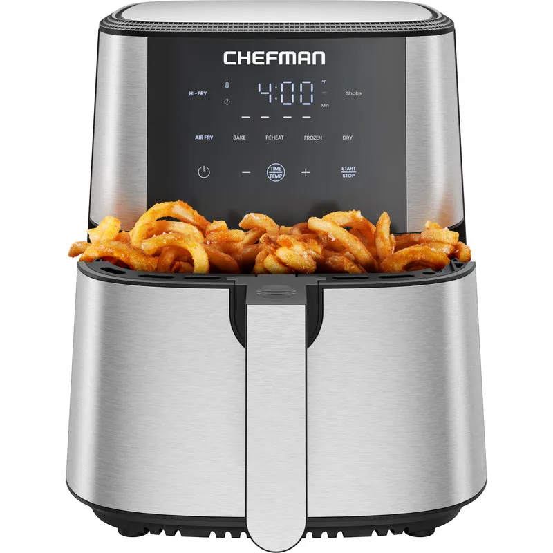 TurboFry® 6-Quart Digital Air Fryer, Touch Controls w/ 5 Cooking Functions – Stainless Steel