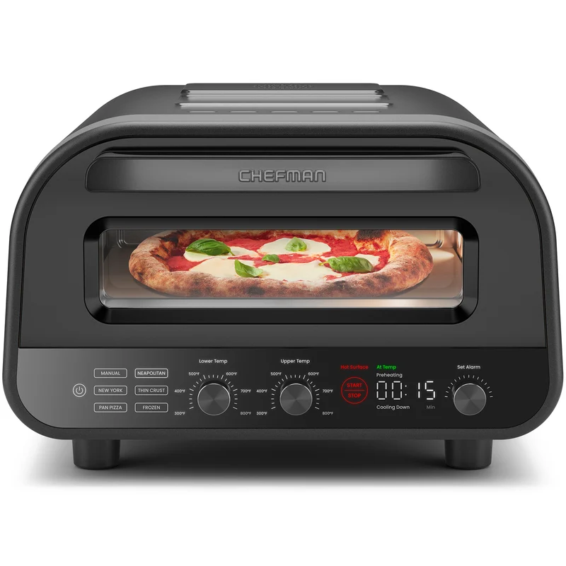 High-Heat Indoor Electric Pizza Oven 800°F (Black)