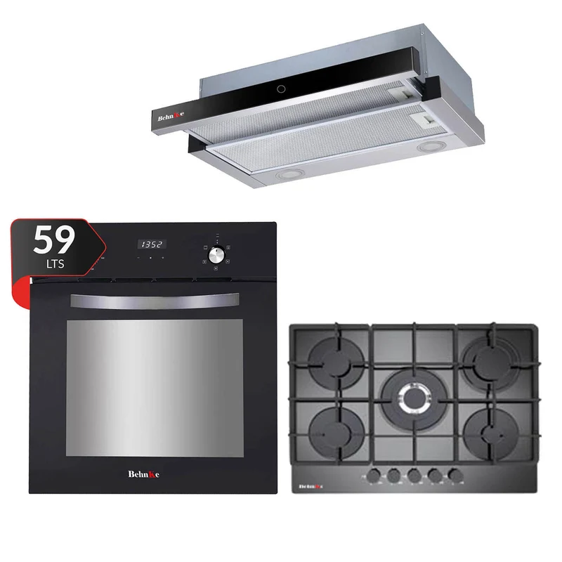 Kit Horno Supreme + Encimera Vitro gas 5 quemadores + Campana Touch