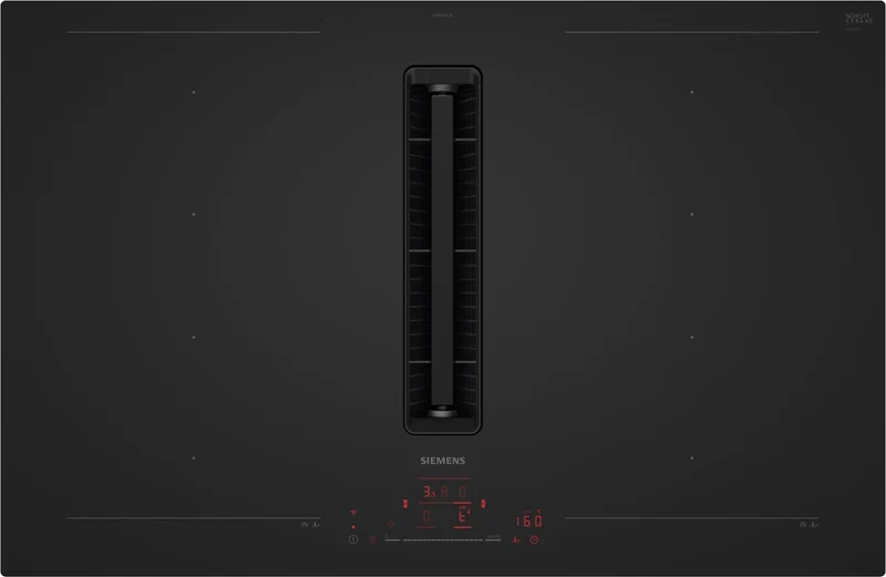 Siemens EX81AHL26E iQ700 Placa de inducción con extractor integrado 80 cm Negro mate 2 Zonas FlexInducción