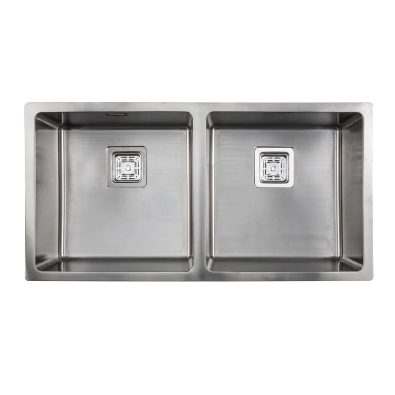 Lavaplatos Bajo Cubierta Acero Inox Small Square Doble