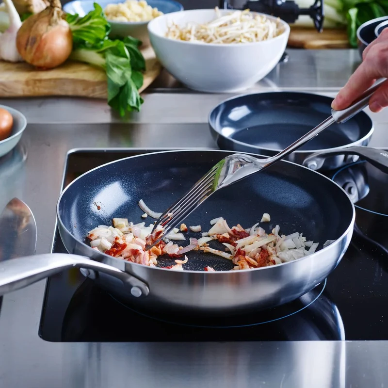 Wok cerámico con exterior de acero inoxidable Geneva GreenPan