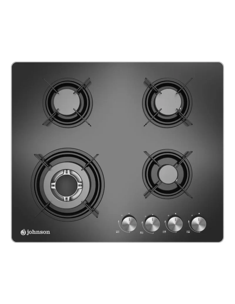 Placa de gas Johnson 60 cm 4 zonas cristal negro JAMA4BN