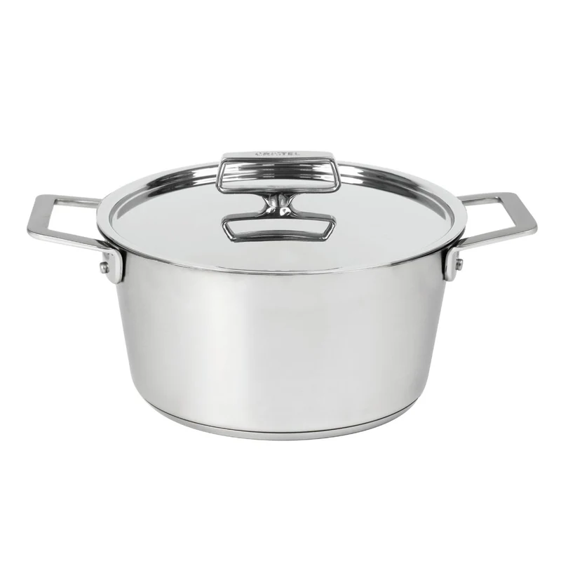 Cacerola alta de acero inoxidable con tapa de inox 1826 Cristel