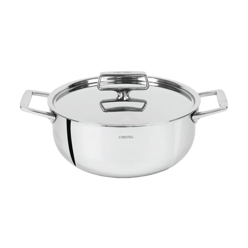 Cacerola alta de acero inoxidable 5-Ply con tapa Castel'Pro Cristel