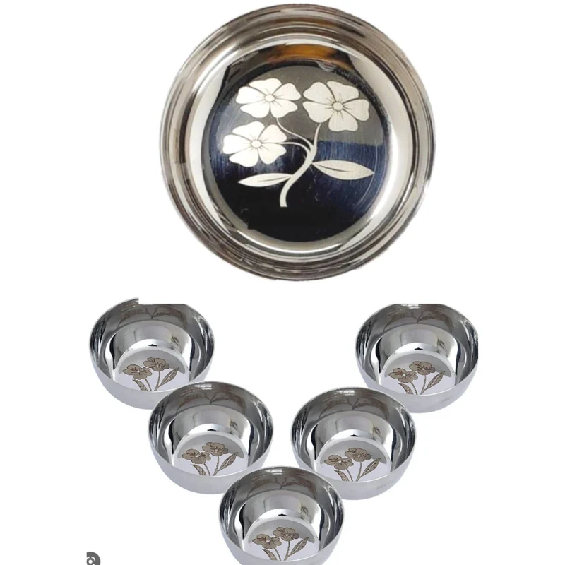 Cuenco de acero inoxidable | Stainless Steel Bowl (Katori) with laser print 1pcs.