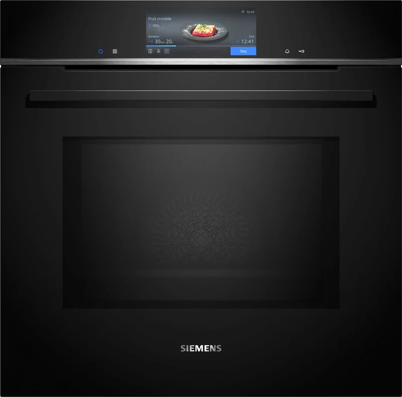 Siemens HM778GMB1 iQ700 Horno pirolítico con microondas 60 cm AirFry Cristal negro Clase A+