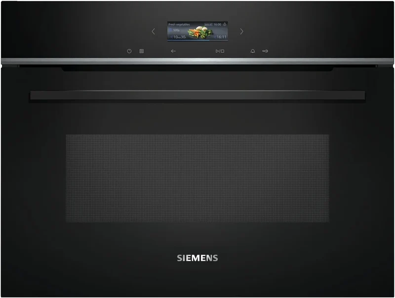Siemens CE732GXB1 iQ700 Microondas integrado con grill 36 litros Cristal negro Apertura abatible