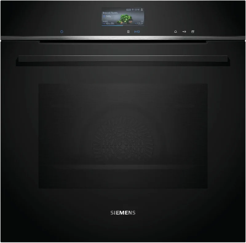 Siemens HR776G1B1 iQ700 Horno pirolítico con aporte de vapor 60 cm AirFry Cristal negro Clase A+