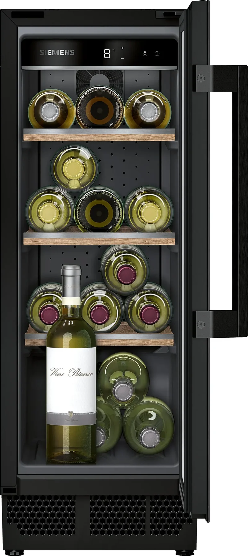 Siemens KU20WVHF0 Vinoteca integrada 21 botellas 82 x 30 cm Cristal negro Clase F