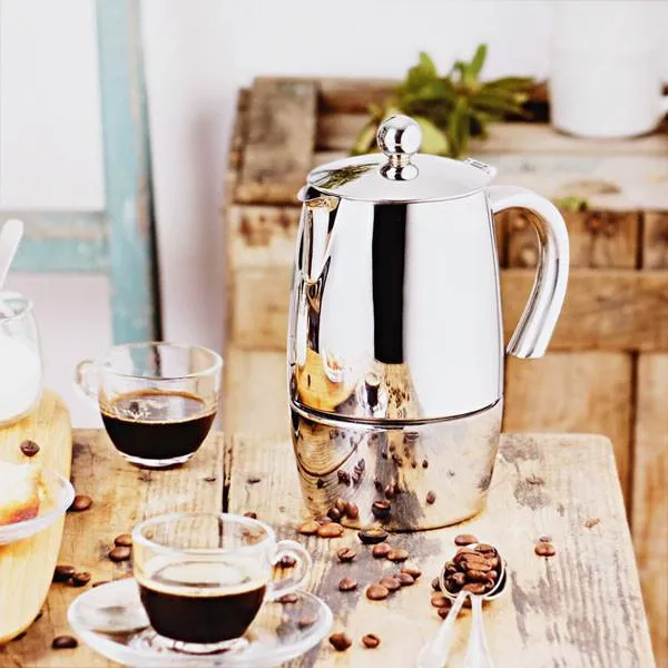 Cafetera italiana de acero inoxidable Magna BRA