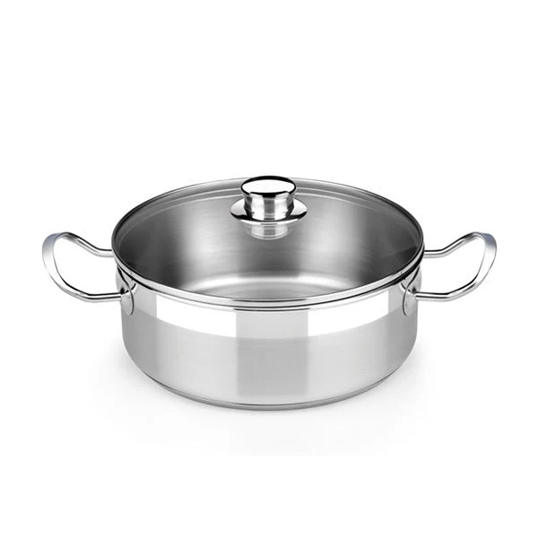 Cacerola de acero inoxidable con tapa de cristal Profesional BRA