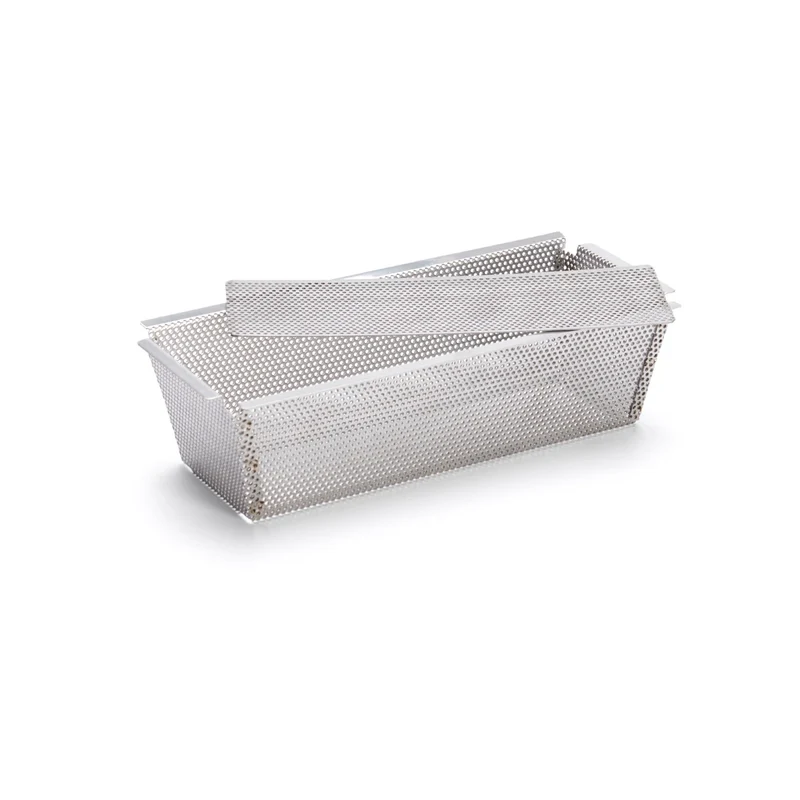 Molde inox rectangular perforado con base desmontable De Buyer