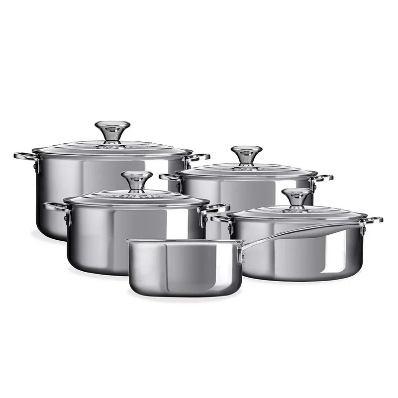 Batería 5 piezas acero inoxidable Signature Le Creuset