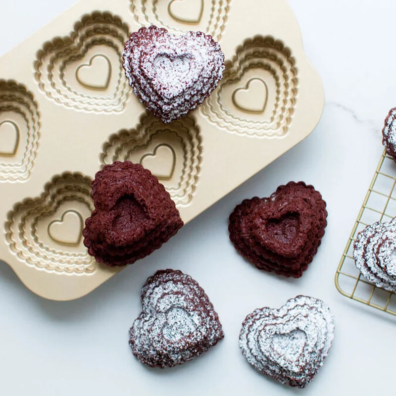 Molde mini Tiererd Heart de Nordic Ware