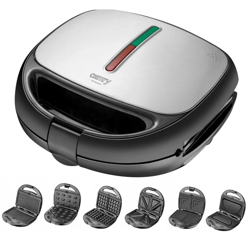 Sandwichera Adler CR 3057 Negro Plata 1200 W